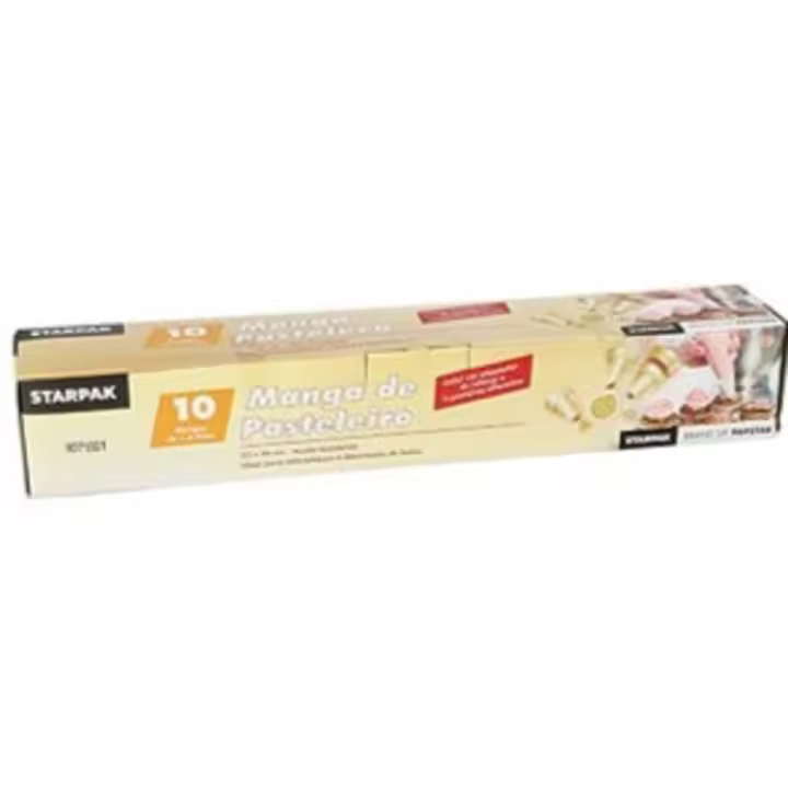Papstar Mangas pasteleras plástico transparente desechables , mangas para decorar pasteles o comidas  con una capacidad 1,8 Litros , cada paquete incluye 3 boquillas diferentes  Medida 46 x 23 cm Color transparente - 1