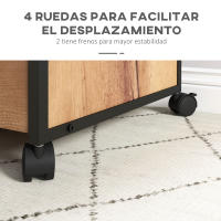 Vinsetto Cajonera de Oficina con Cerradura Armario Archivador Móvil con Ruedas 2 Cajones Barra Colgante para Tamaño Carta A4 y 2 Llaves 44x40x66,5 cm MarrónRústico - details 5