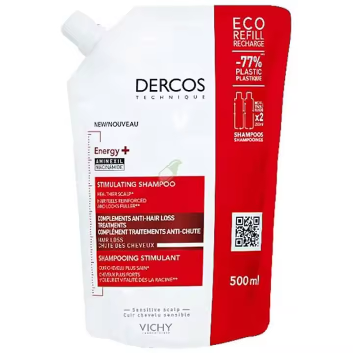 Vichy Dercos Technique Energy+ Champú Estimulante Eco-Recarga 500Ml - 1