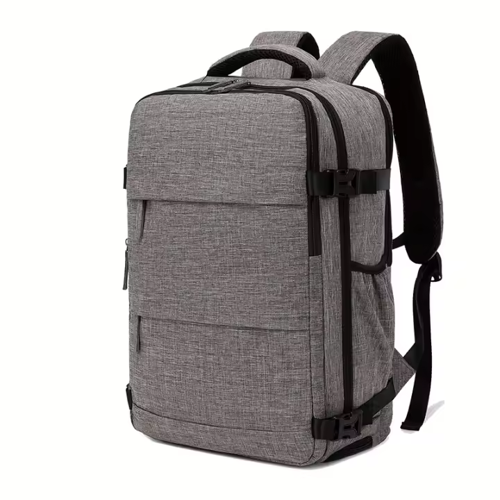 Mochila de viaje de gran capacidad con compartimento para zapatos, mochila ligera Dacron con puerto de carga, viaje de moda - 1