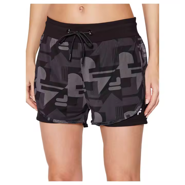 Pantalon Corto Fila Rakow Aop para mujer en color negro - 1