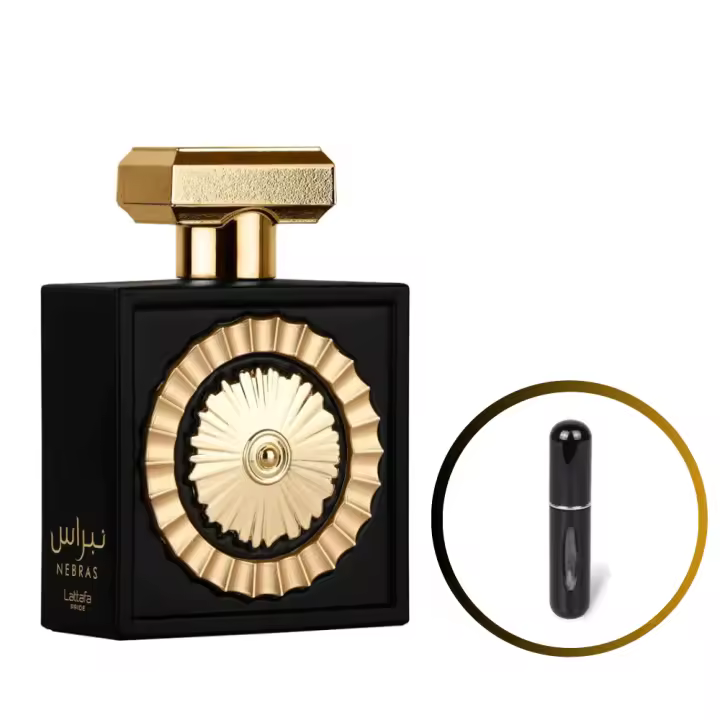 Perfume NEBRAS Lattafa 100ml +ATOMIZADOR 5ml Recargable GRATIS! Unisex Para Hombre y Para Mujer Perfume Árabe Original De Dubai Emiratos Árabes, oriental - 1