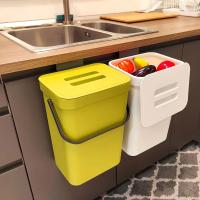 Pequeño Cenicero De Plástico Con Tapa Colgante Para Cocina Y Baño Recipiente De Basura Para Alimentos Montable Debajo Del Grifo - details 2