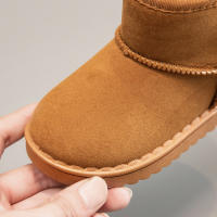 Botas De Nieve Para Niños Estilo Conciso De Peluche Sólido Color Unisex Botas Cortas Invierno Antideslizantes Tallas 23-36 - details 4