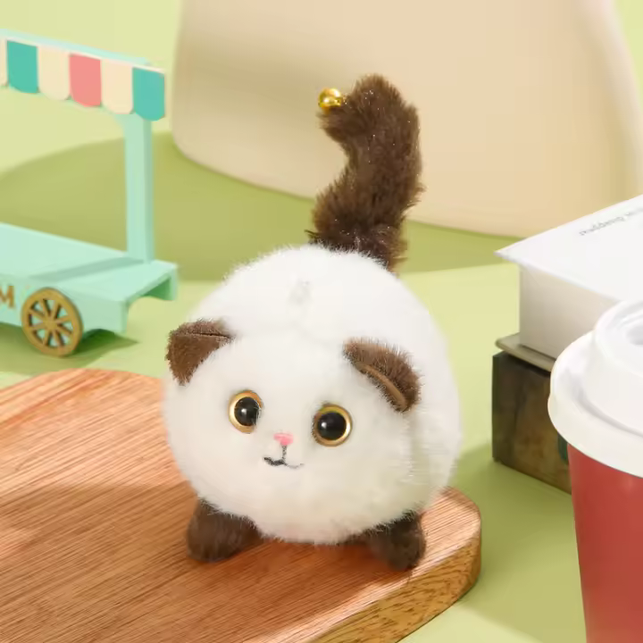 Llavero De Peluche Gato Perro Cola Saltarina Lindo Juguetes De Animal Cartoon Para Niños Regalo Peluche Gato Perro Tamaño Pequeño - 1