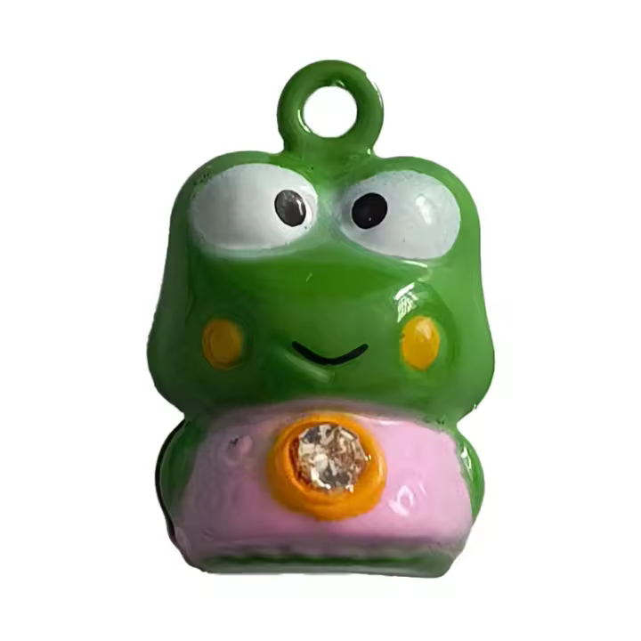 Cascabel Decorativo Metálico – Tamaño Mini – Bell – Animales – Rana & Bisuteria Brillante – Frog – Música para tu Ropa y Complementos – 1,5 x 1,9 cm. – Moda The Happy Patch - 1