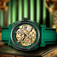 Reloj Mecánico Para Hombre Elegante Y Luminoso Con Correa De Silicona Resistente Al Agua Dial De Números Romanos Estilo Lujo - details 6