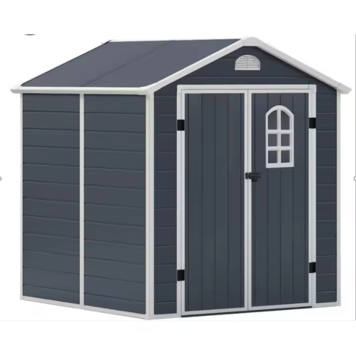 Orion91 -  Caseta Resina Gris con Suelo Cobertizo Jardin ESENTIAL. Medidas: 226x190x192cm GARDEN HOUSE GARAGE 91 - 1