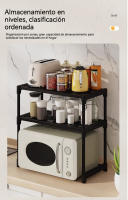 Estante acero de almacenamiento de cocina, estante para microondas dos capas, organizador de condimentos, estantes de almacenamiento simples multicapa para encimera, accesorios de cocina - details 4