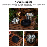 Juego De Cocina Para Camping Y Senderismo Con Olla Sartén Y Kettle Portátil De Acero Inoxidable Para Picnics Al Aire Libre - details 9