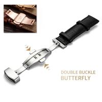 Correa De Reloj De Cuero Genuino Con Cierre De Mariposa 20mm 22mm Reemplazo De Bandas De Reloj Con Caja De Accesorios - details 3