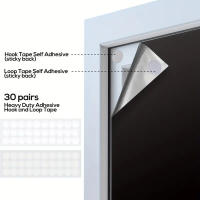 Cortinas Portátiles De Bloqueo De Ventanas Fabricadas En Tela Negra Desmontables Para Viajes DIY Bloquean La Privacidad Y El Sol - details 3