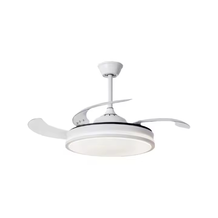 NARVI Ventilador de techo color blanco, 3 Palas retráctiles,Motor DC, Luz LED Regulable y Memoria.Con Mando. REF MORAIRA 7285 WH - 1