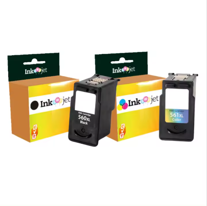 Pack de Cartuchos de Tinta Canon PG560XL Negro + CL561XL Tricolor - Alta Calidad de Impresión - 1