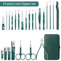 Juego De Tijeras Y Cortauñas De Acero Inoxidable Verde 7/13/24 Pcs Herramienta De Manicura Y Pedicura Portátil Set De Clipper Para Dedos Y Tobillos - details 1