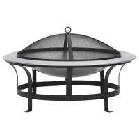 vidaXL Brasero de jardín con parrilla acero inoxidable 76 cm - details 0