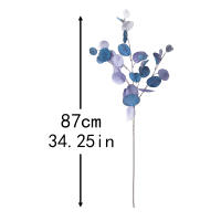 1PC Eucalipto Artificial De 87cm Ramas Largas Para Decoración De Hogar Jardín Bodas Y Fiestas Hojas Sintéticas De Color Verde - details 1