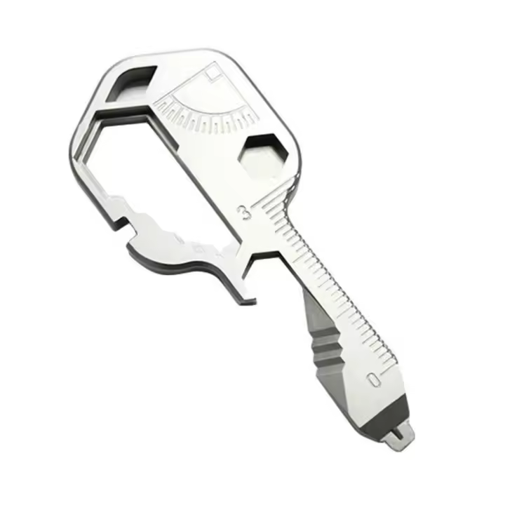 Llavero Multifuncional De Acero Inoxidable 24 En 1 Herramienta Portátil Con Llave Y Abrebotellas Llavero De Hardware Mini - 1