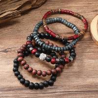 Pulsera De Moda Para Hombres Retro DIY Con Multiple Capas Hilo Elástico Y Bolas De Madera Y Caracol De Coco Para Fechas De Fiesta Regalos - details 13