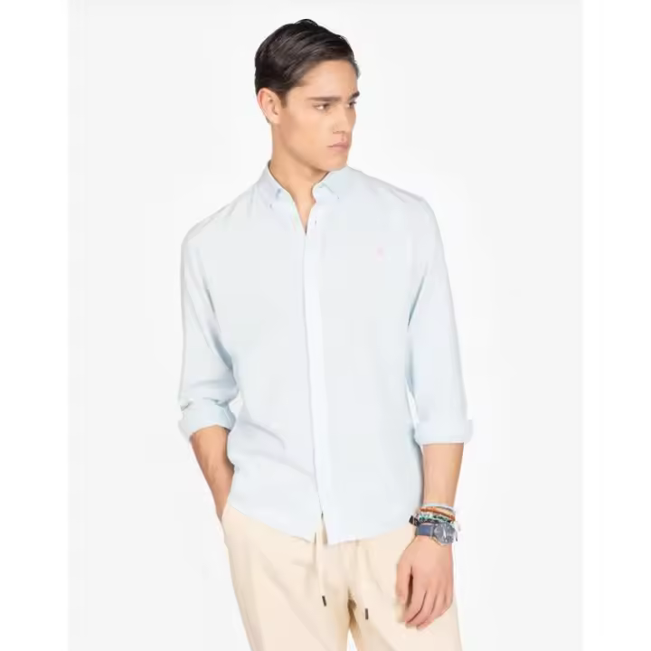 Harper & Neyer - Veneto Light Baby Blue Azul Claro - Camisa de Algodón Manga Larga Para Hombre. - 1