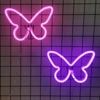 2pcs Luz De Mariposa Neón Con Logo USB/Batería Para Decoración De Pared Del Dormitorio Regalo De Cumpleaños Bodas Y Negocios Moderno Estilo LED No Dimmable Material ABS - details 1
