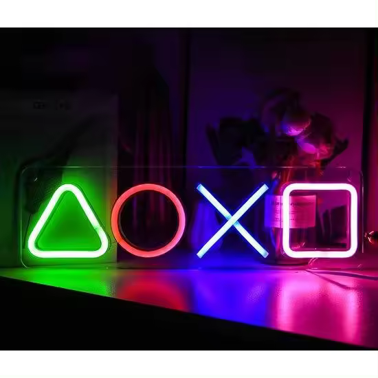 Lámpara LED de neónBotones del controlador de juegoBotones de reproducciónLámpara de paredIluminación de neónLámpara LED de neónAlivioRegulable - 1