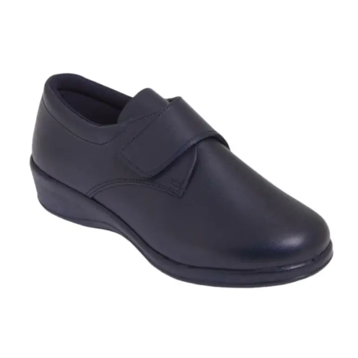 D'Chus Zapato Anatómico Velcro Confort Piel Azul  Referencia: 7070 Azul D`CHUS . Anatomicos Zapato Cerrado Anatómico confortable para mujer fabricado en piel Azul. Ajustable con velcro, planta anatómica de piel y forro textil . - 1