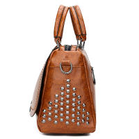 Bolso Vintage de cuero PU para Mujer, Bandolera de hombro con Remaches, de diseñador, de lujo, con almohada - details 19