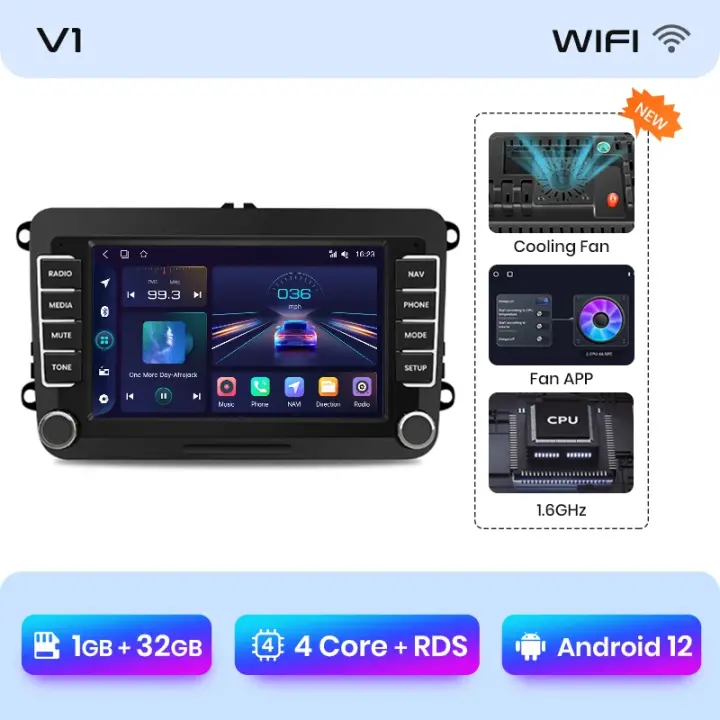 Junsun Tech 7" Radio multimedia de coche para Volkswagen VW SEAT León Passat B6 B7 Tiguan Touran GOLF POLO RDS GPS 2din autoradio - 1