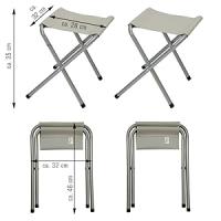 Mesa para Acampada 90x60x70cm Incl 2 Taburetes Plegable portátil como si Fuera un maletín Altura Regulable para pícnic Camping Gris Claro - details 3