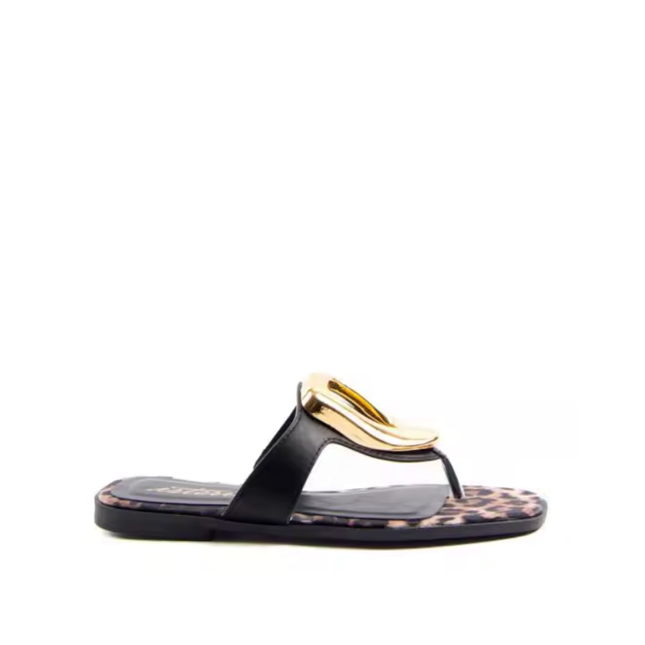 ISTERIA 25099 001 Sandalias planas de Mujer 36024 25V ESCLAVA ADORNO METAL NEGRO - 1