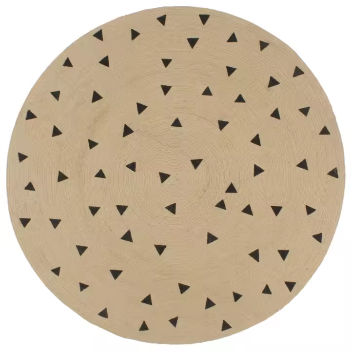 vidaXL Alfombra de yute tejida a mano estampado de triángulos 90 cm - 1