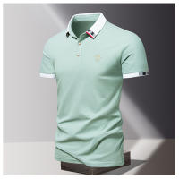Camisa POLO Para Hombre De Verano Seda De Hielo Secado Rápido Manga Corta Color Sólido Ajuste Suelto Collar De Negocios Top Transpirable - details 8