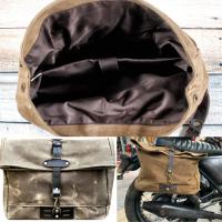 Bolsa De Silla Retro Para Motocicleta Impermeable Gran Capacidad Bolsa Lateral De Motocicleta De Lona De Cera Vintage - details 21