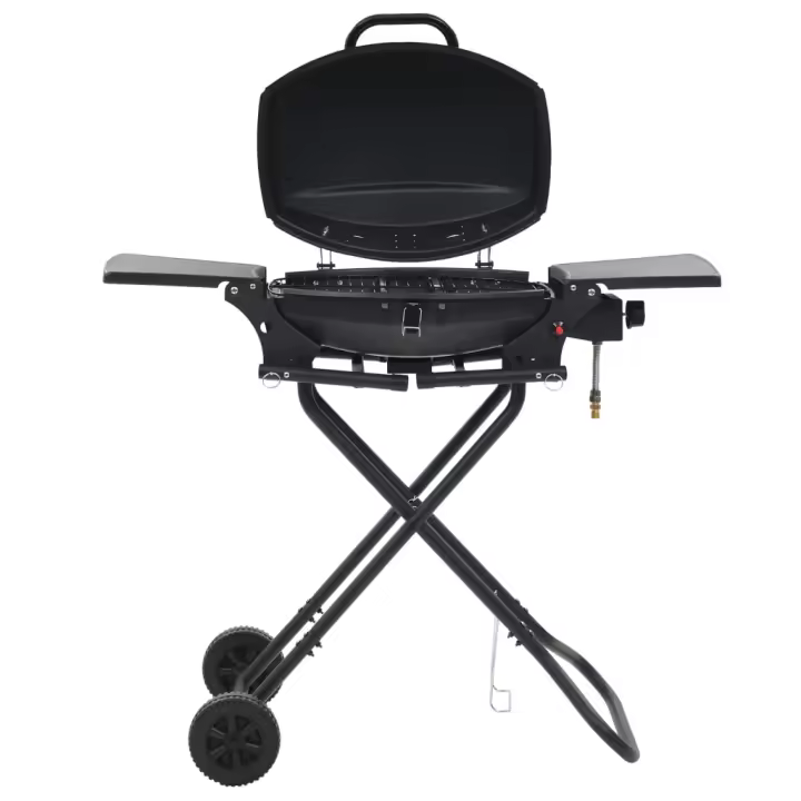 vidaXL Barbacoa portátil de gas con zona de cocción negra - 1
