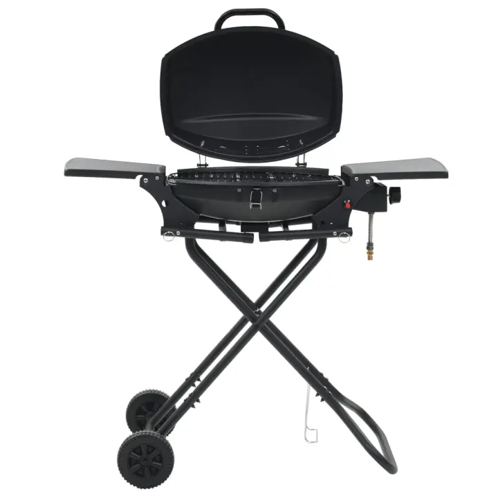 vidaXL Barbacoa portátil de gas con zona de cocción negra - 1
