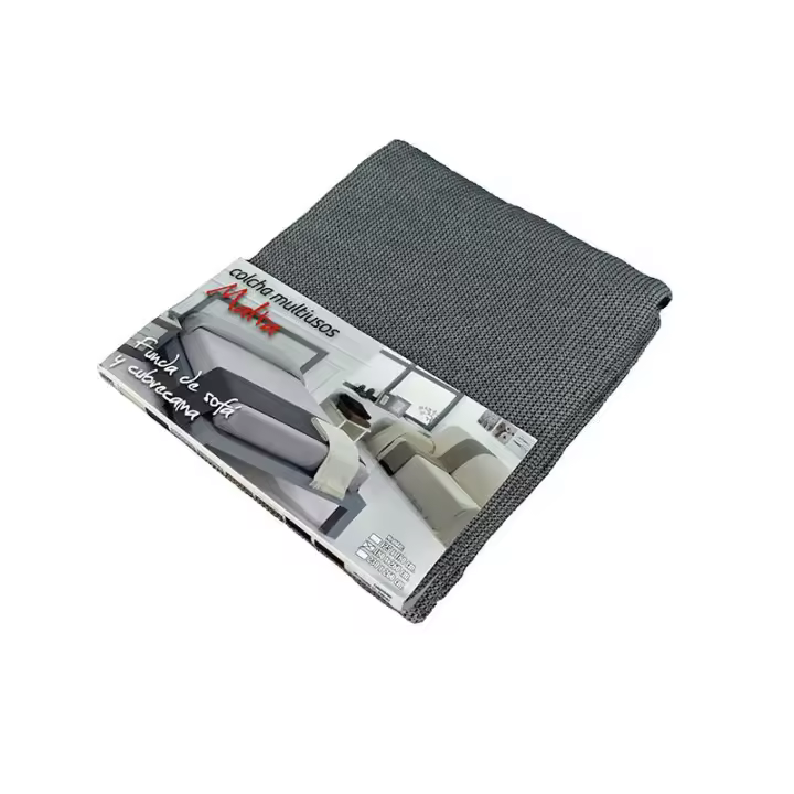 Colcha Multiusos Foulard para Cama y Sofá, Modelo Malta, Estampado, Color Gris, Cañete - 1