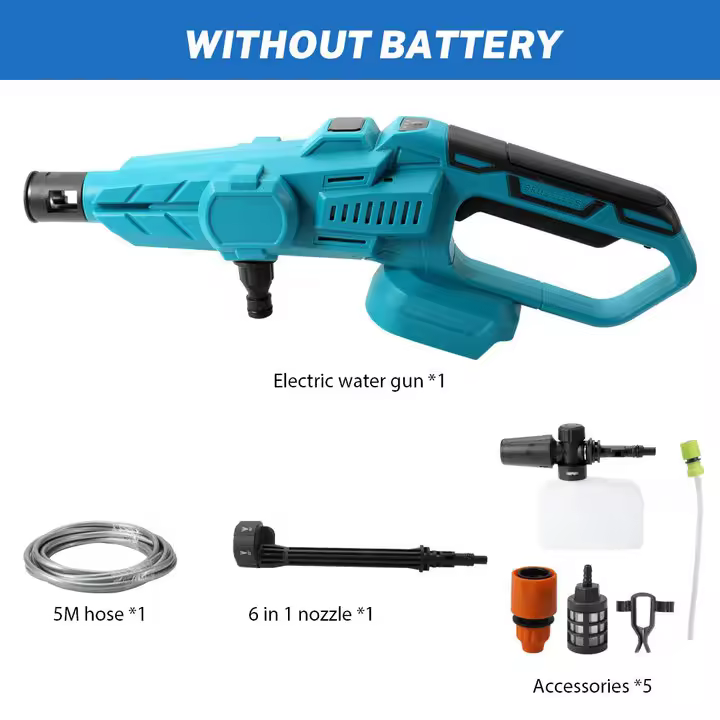 200Bar 3500W 3Gears Brushless Electric High Pressure Washer Cordless Car Washing Gun Water Gun for Makita 18V Battery - 1