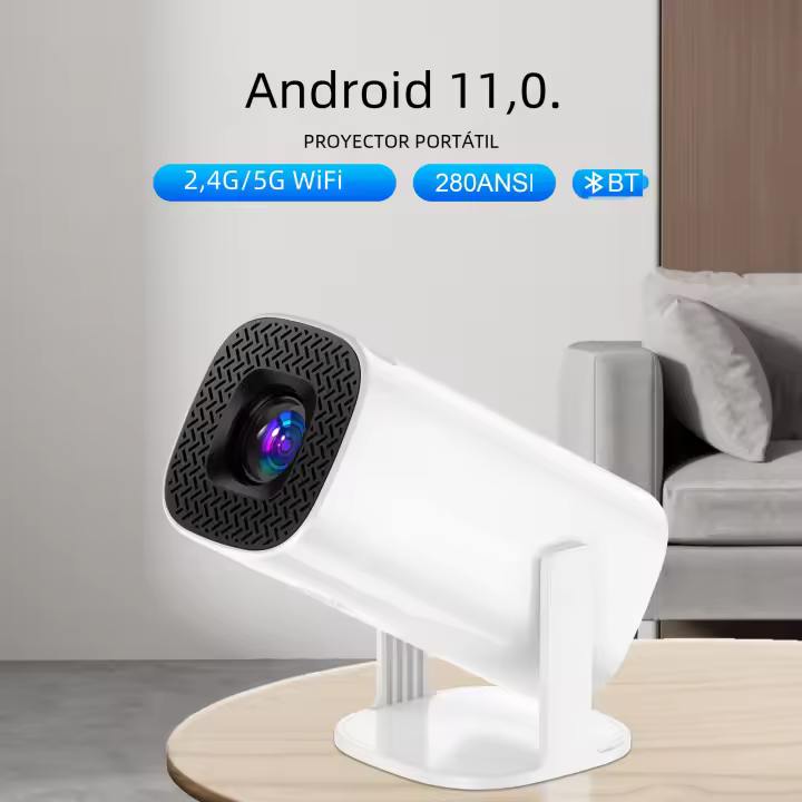Proyector Mini Inteligente P30 Android 11 WiFi6 4K 1080P BT5.0 Portátil Para Cine En Casa Resolución 1280x720P Auto Corrección De Distorsión - 1