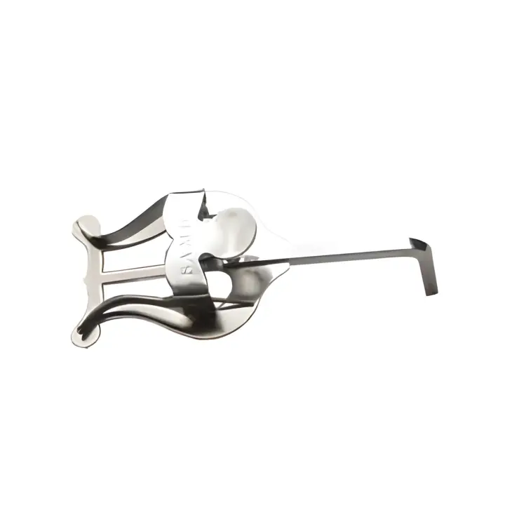 Atril trompeta curvado, corto, plateado, sin soporte - 1