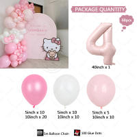 Set De 68 Globos Macarón De Látex Rosa Y Blanco Con Globo De Papel De Número Rosa Para Fiesta De Cumpleaños Bebé Despedida De Soltero Adulto Decoración De Nuevo Nacido - details 4