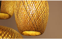 Lámpara Colgante De Bambú Hecha a Mano Estilo Rustico Para Decoración Del Hogar Y Sala De Estar Luz LED Tradicional Semiflujo - details 10