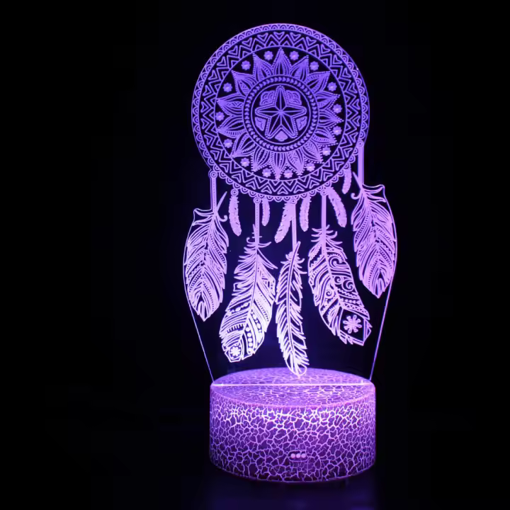 Lámpara De Noche LED 3D Soñador Con Control Remoto 16 Colores Cambiando Regalo Para Niñas Decoración De Habitación Luz De Mesa Al Lado Cama - 1