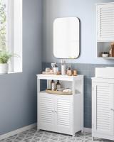 Armario de baño con 2 puertas estilo persiana, organizador versátil, diseño rústico, cocina, dormitorio y salón - details 3