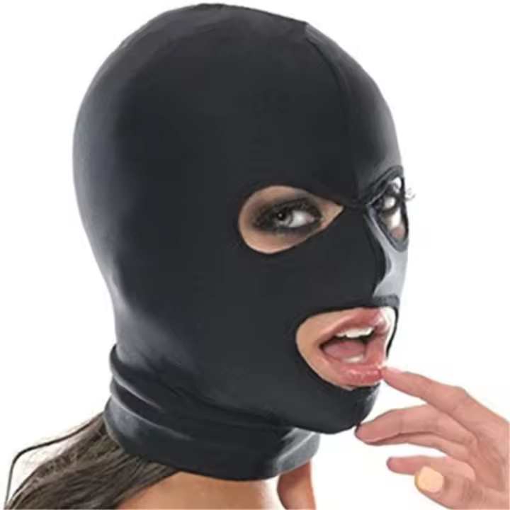 Máscara Sexy Con Capucha Para Juegos De Rol Adulto Mascarilla De Ojos Y Bocón Para Fiesta BDSM Set De Restricción Corporal Para Mujeres - 1