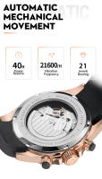 Reloj Mecánico Automático WM Para Hombre Resistente Al Agua De Acero Inoxidable Con Cristal De Zafiro Estilo Casual De Negocios - details 6