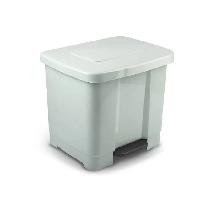 CABLEPELADO - Cubo basura reciclaje plastico apertura pedal 35 Litros - Cubo Reciclar - Separador - PP5 - plástico Resistente (Verde claro) - 1