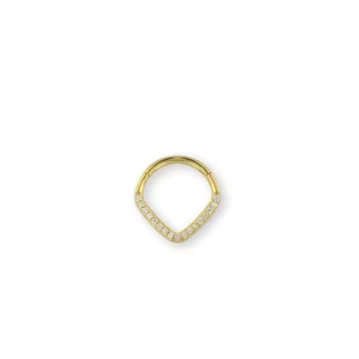 Piercing Septum con Cristales, Dorado, 10mm, (SE VENDE POR UNIDAD), Ref: CHP153662C - 1