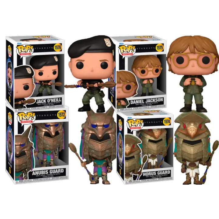 Funko Pack 4 Funkos Stargate Daniel Jackson JAck O Neil Neill Horus Anubis Guard   Funko Pop 1574 1575 1756 1752 - 1