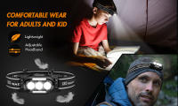 Linterna Frontal LED Recargable Por USB Ultra Brillante Con Luces Blancas Rojas Y Azules Lámpara De Cabeza IPX4 Impermeable Para Camping Running Pesca - details 6
